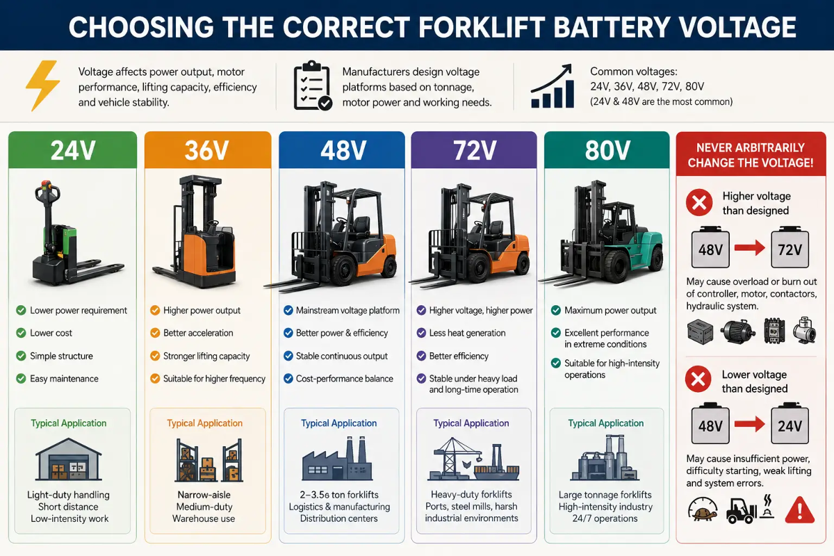 Choosing The Correct Forklift Battery Voltage Choosing The Correct Forklift Battery Voltage