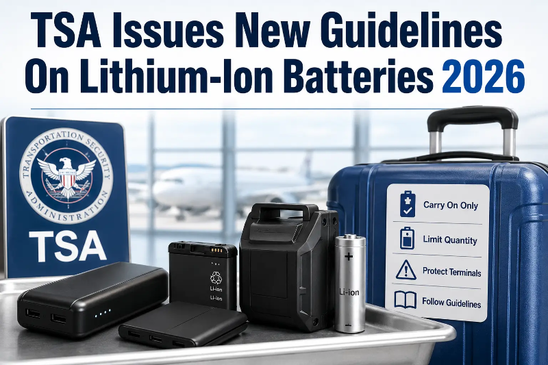 TSA Issues New Guidelines On Lithium-Ion Batteries 2026 TSA Issues New Guidelines On Lithium-Ion Batteries 2026